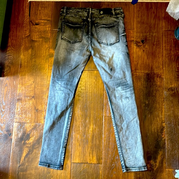 Argonaut Nation Distressed Street Jeans Ripped Black Denim - Picture 2 of 5